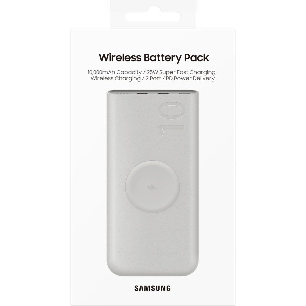 Powerbank mit kabellosem Laden Samsung Wireless battery pack 25W 2x USB-C, PD, 10000 mAh, Beige