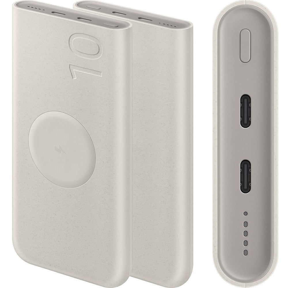 Powerbank mit kabellosem Laden Samsung Wireless battery pack 25W 2x USB-C, PD, 10000 mAh, Beige