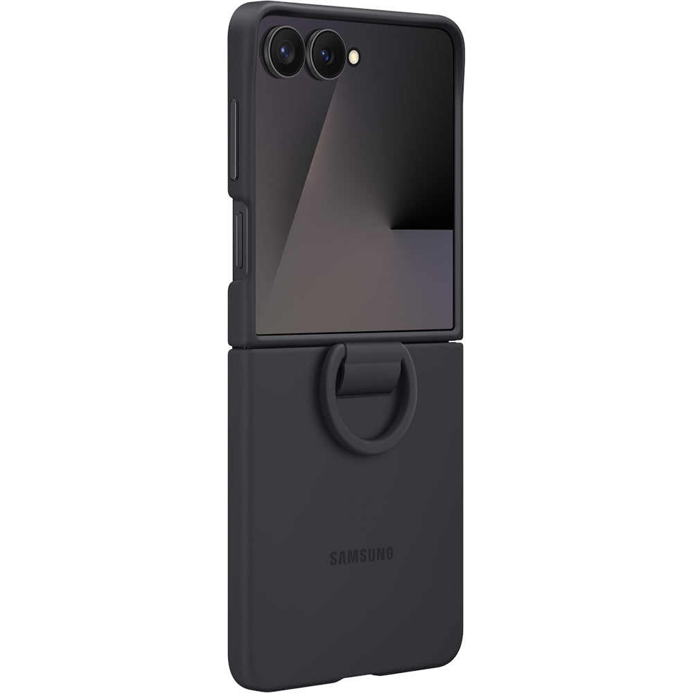 Handyhülle für Galaxy Z Flip7, Samsung Silicone Case Ring, Schwarz