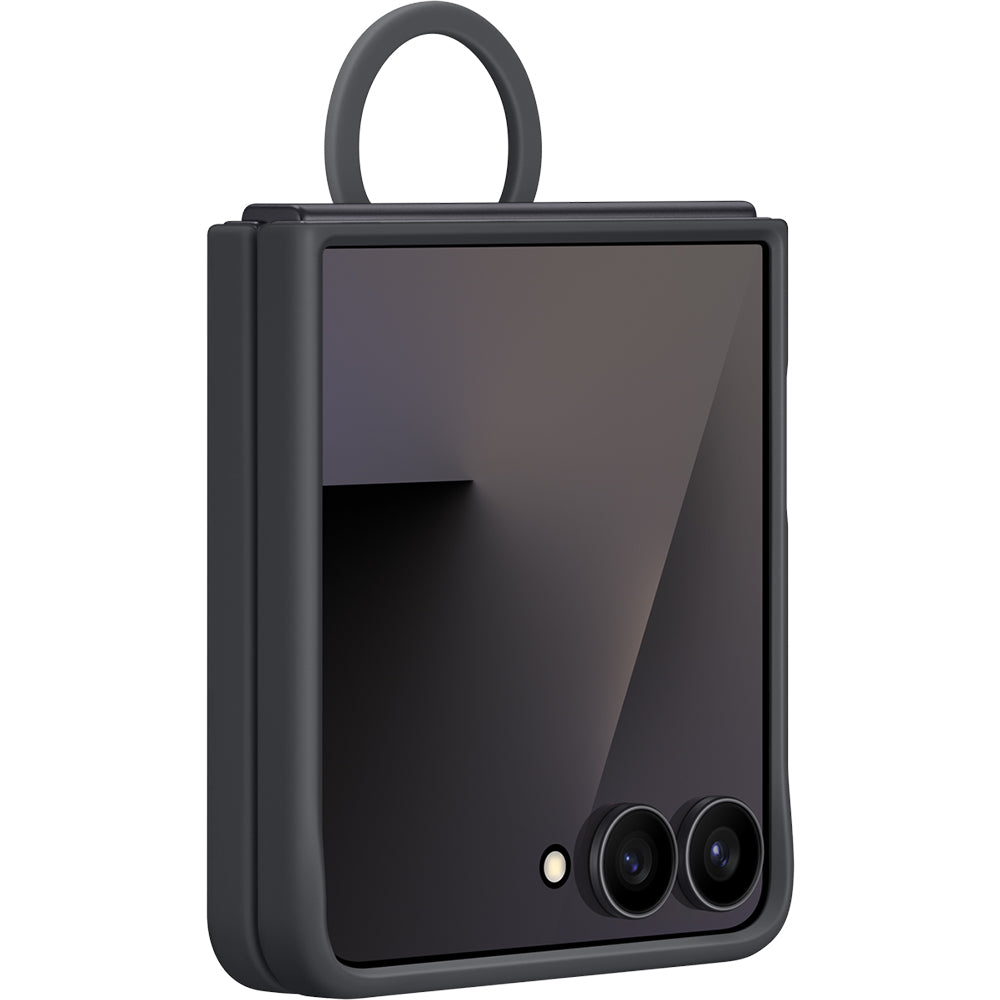 Handyhülle für Galaxy Z Flip7, Samsung Silicone Case Ring, Schwarz