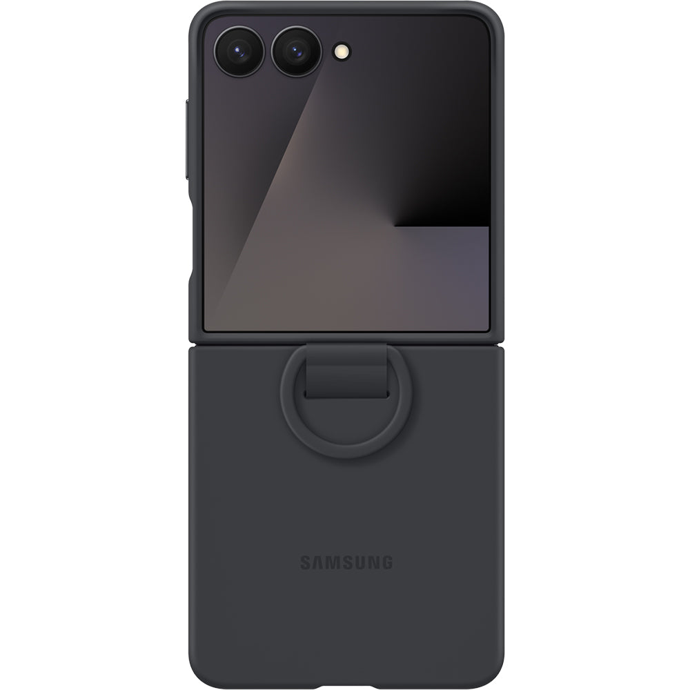 Handyhülle für Galaxy Z Flip7, Samsung Silicone Case Ring, Schwarz
