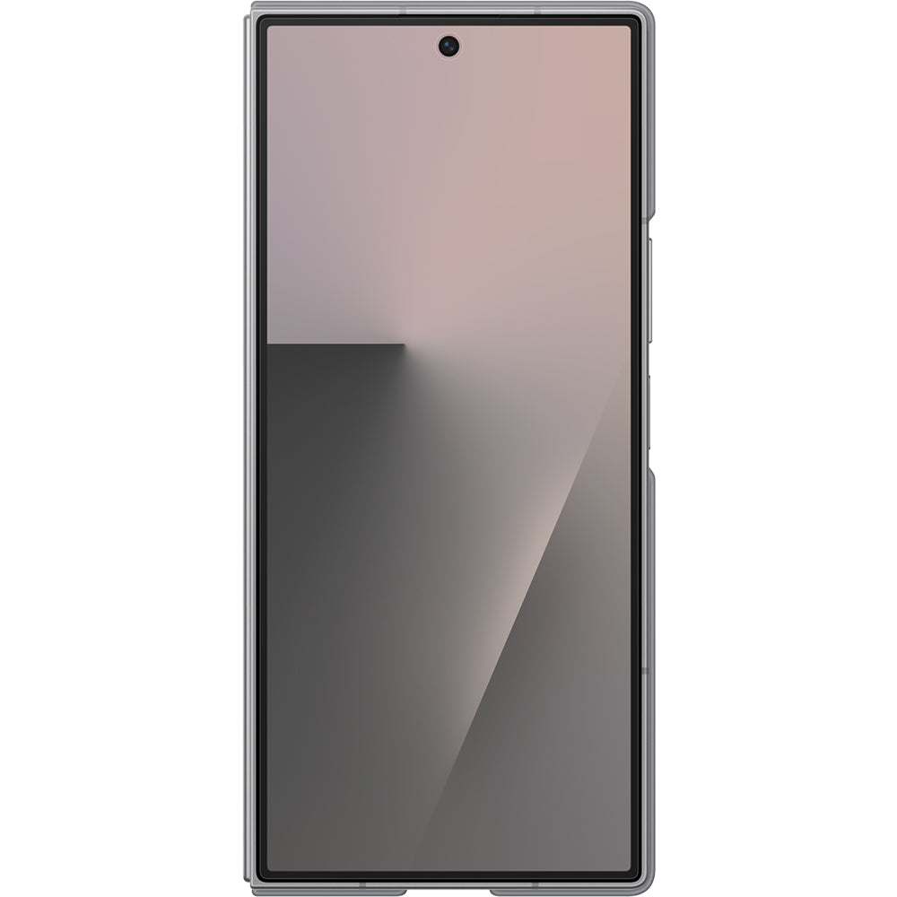 Handyhülle mit Standfunktion und 2x Anti-Reflexionsfolie für Galaxy Z Fold7, Samsung Silicone Case, Grau
