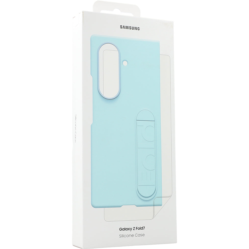 Handyhülle mit Standfunktion und 2x Anti-Reflexionsfolie für Galaxy Z Fold7, Samsung Silicone Case, Minze