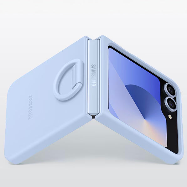 Handyhülle für Galaxy Z Flip7 FE / Z Flip6, Samsung Silicone Case Ring, Blau