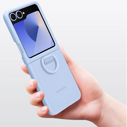 Handyhülle für Galaxy Z Flip7 FE / Z Flip6, Samsung Silicone Case Ring, Blau