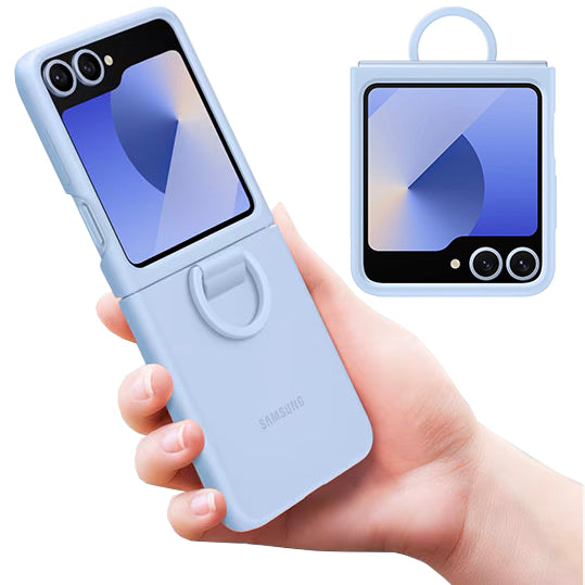 Handyhülle für Galaxy Z Flip7 FE / Z Flip6, Samsung Silicone Case Ring, Blau