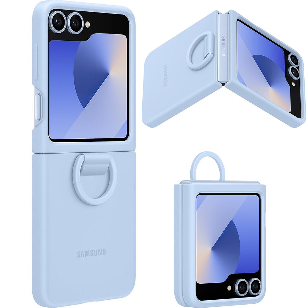 Handyhülle für Galaxy Z Flip7 FE / Z Flip6, Samsung Silicone Case Ring, Blau