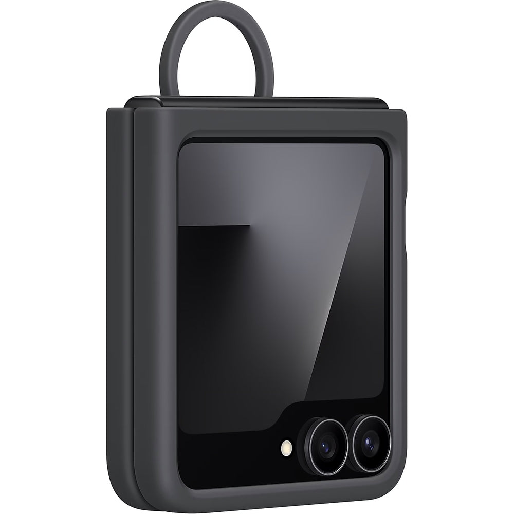 Handyhülle für Galaxy Z Flip7 FE, Samsung Silicone Case Ring, Schwarz