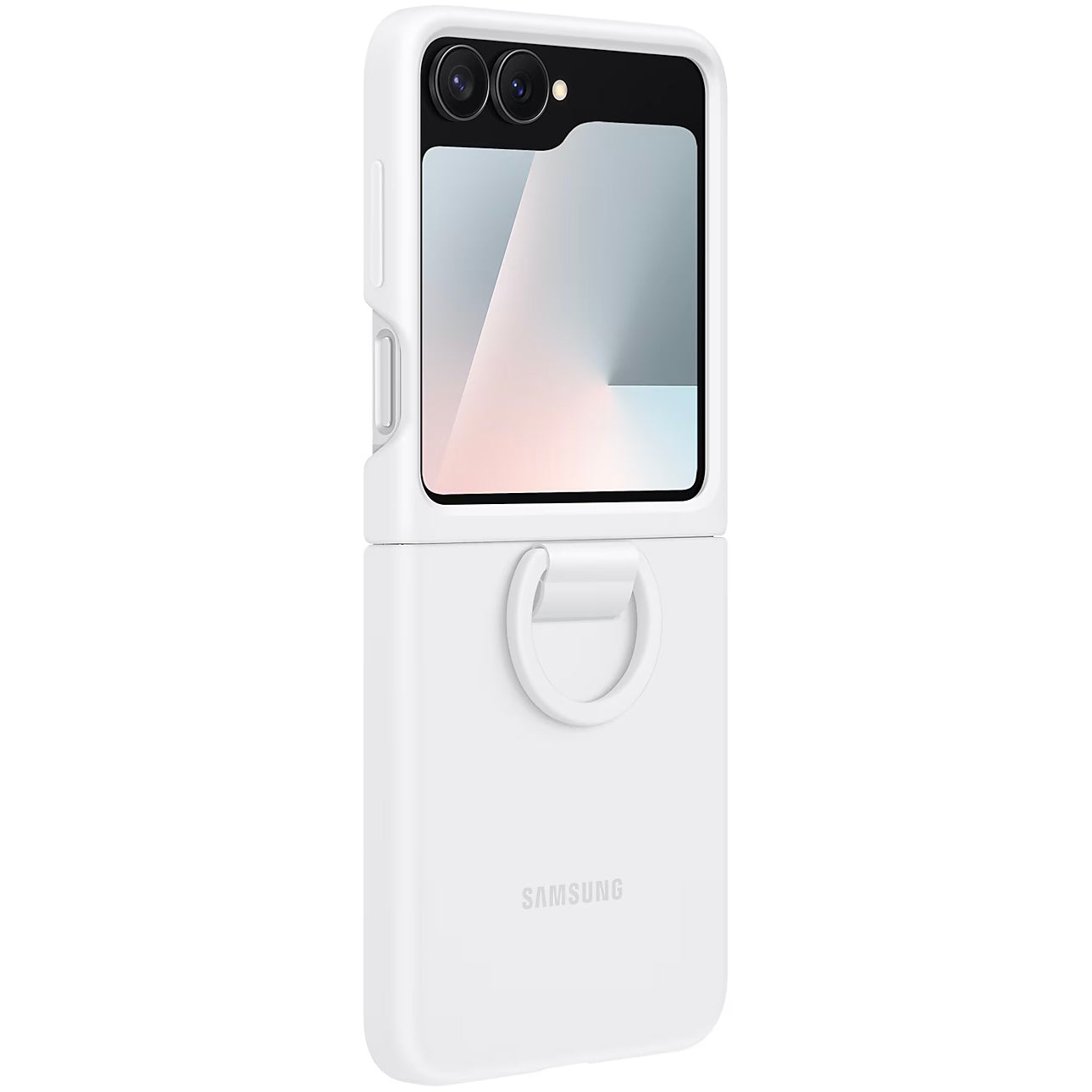 Handyhülle für Galaxy Z Flip7 FE, Samsung Silicone Case Ring, Weiß