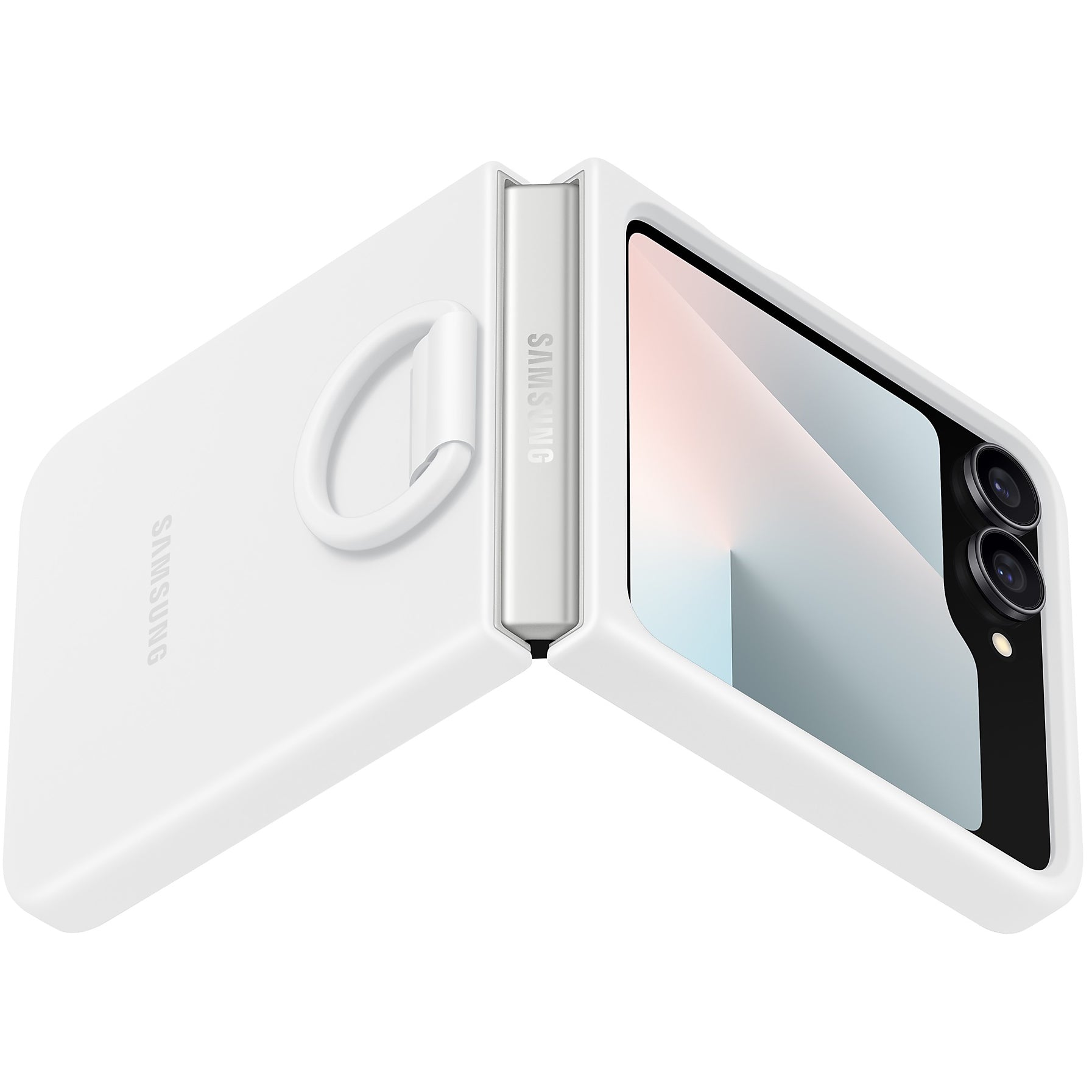 Handyhülle für Galaxy Z Flip7 FE, Samsung Silicone Case Ring, Weiß