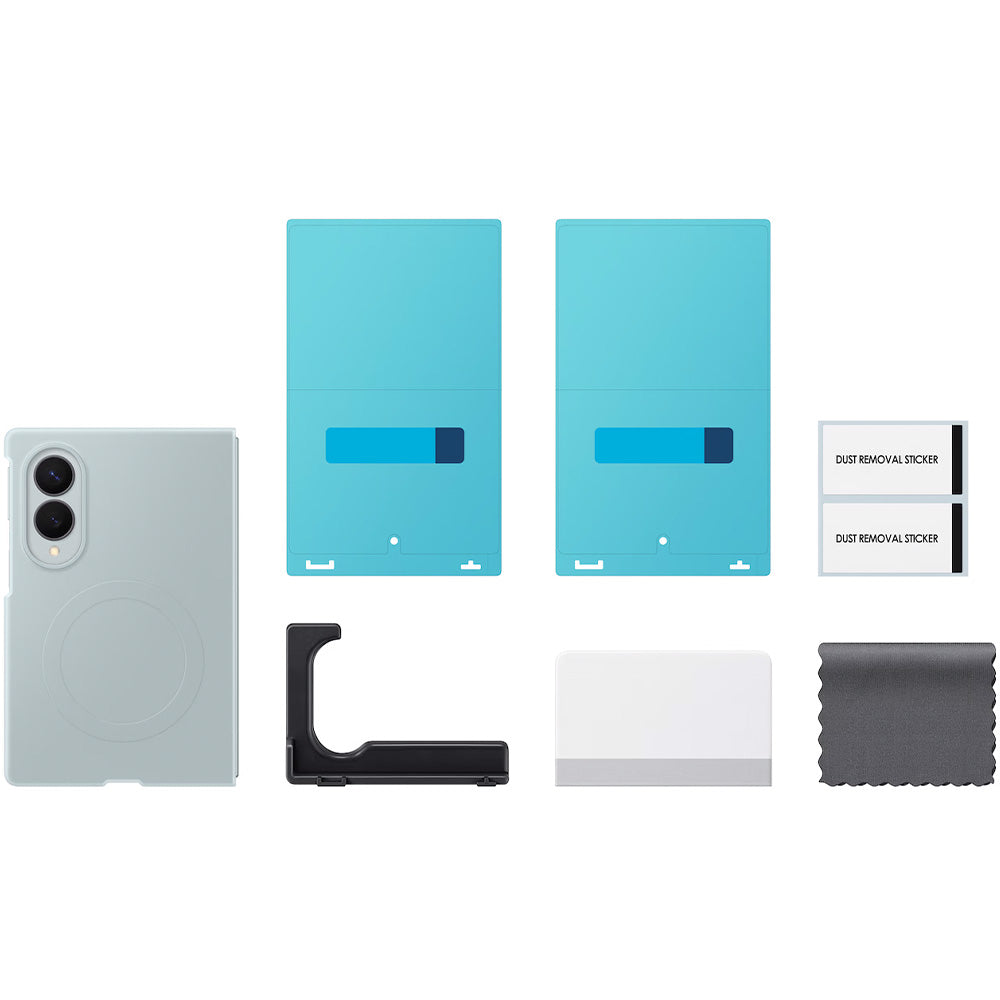 Handyhülle und 2x Anti-Reflexionsfolie für Galaxy Z Fold8, Samsung Silicone Magnet Case mit MagSafe, Grün
