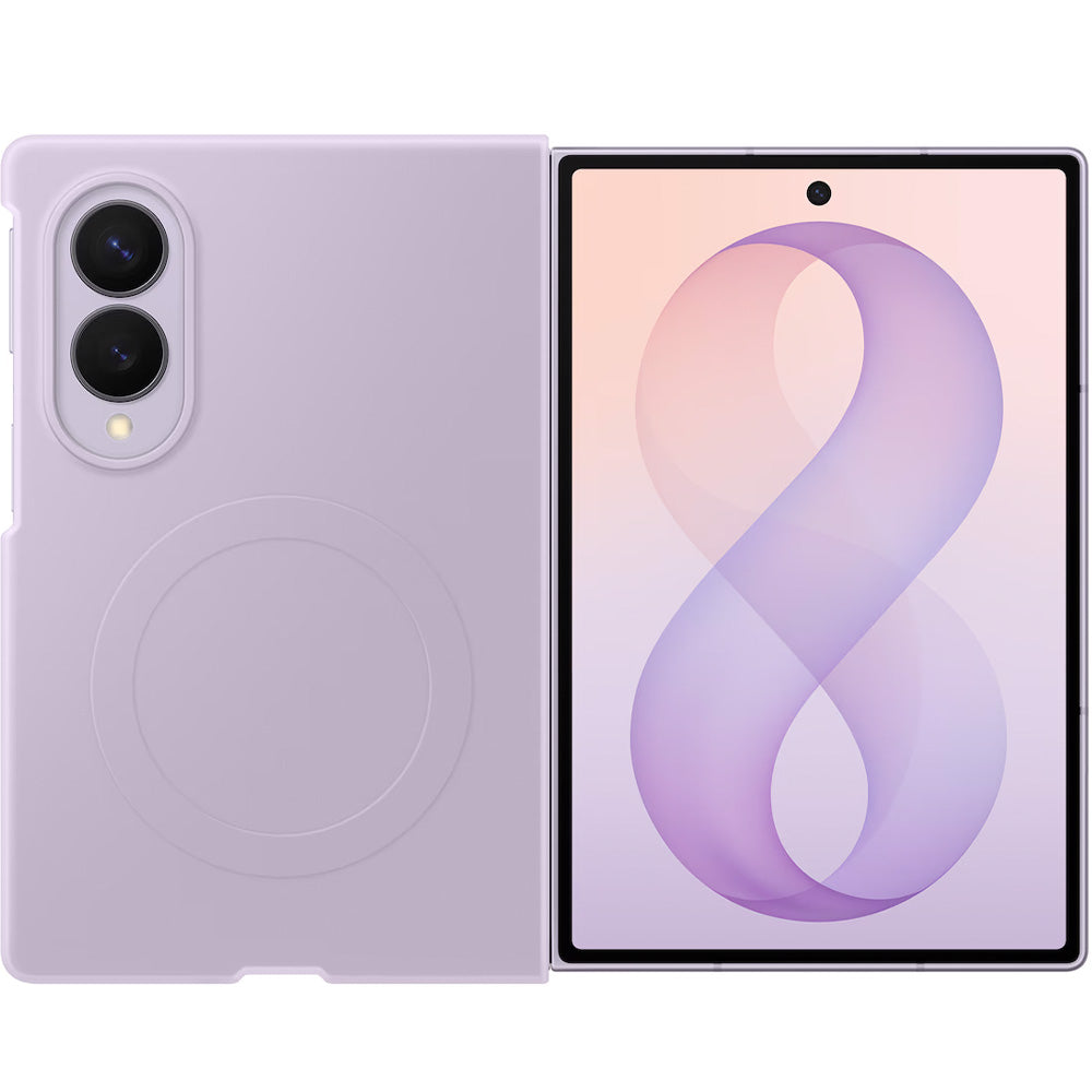 Handyhülle und 2x Anti-Reflexionsfolie für Galaxy Z Fold8, Samsung Silicone Magnet Case mit MagSafe, Violett