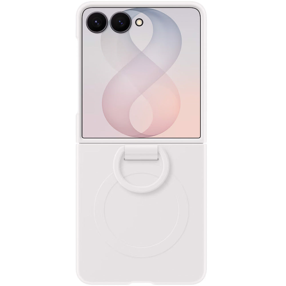 Handyhülle für Galaxy Z Flip8, Samsung Silicone Ring Magnet Case für MagSafe, Weiß