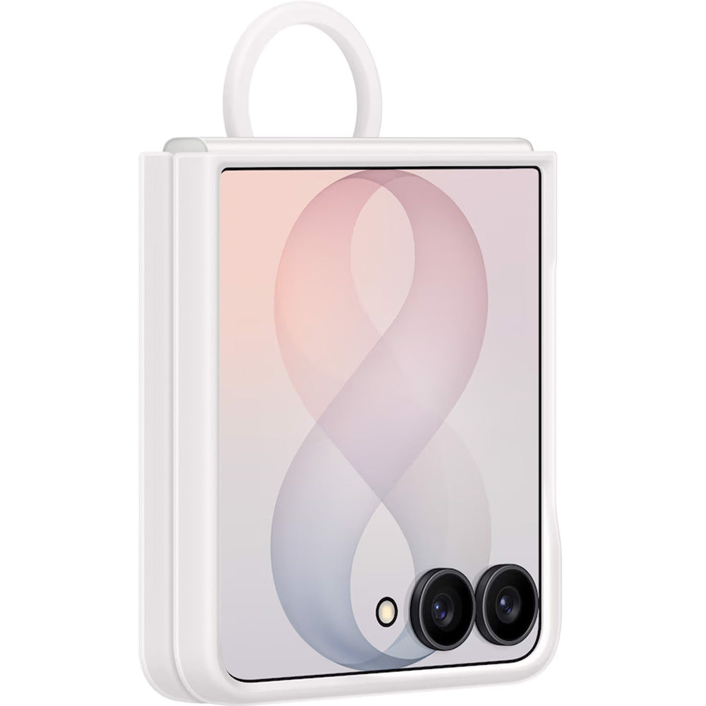 Handyhülle für Galaxy Z Flip8, Samsung Silicone Ring Magnet Case für MagSafe, Weiß