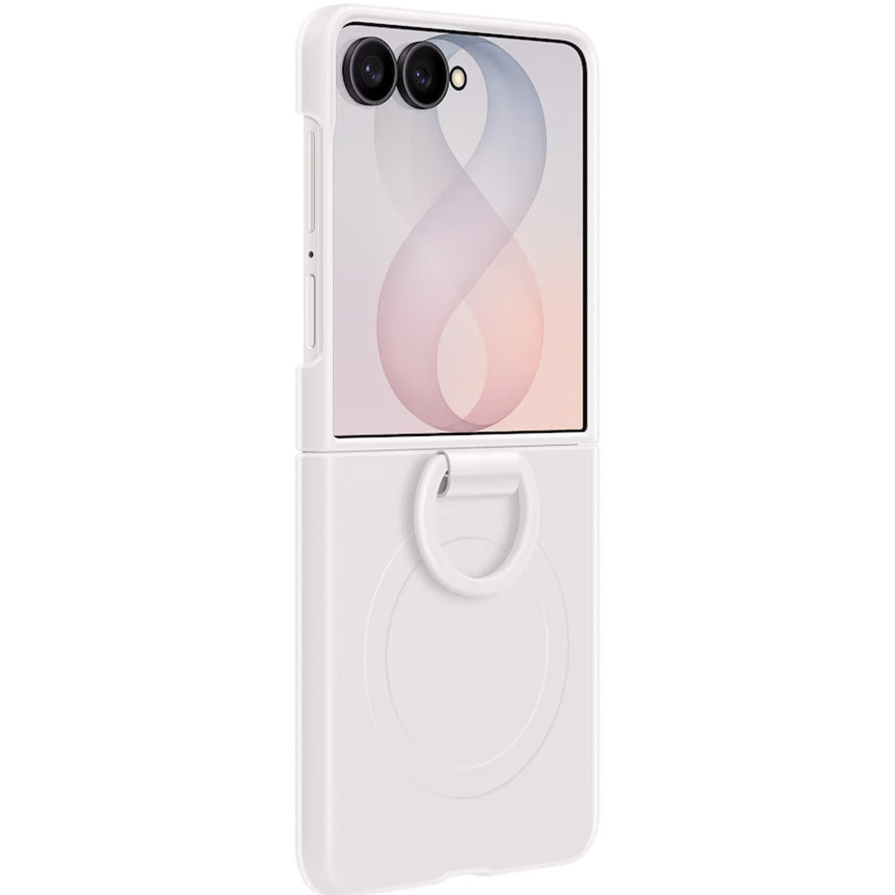 Handyhülle für Galaxy Z Flip8, Samsung Silicone Ring Magnet Case für MagSafe, Weiß