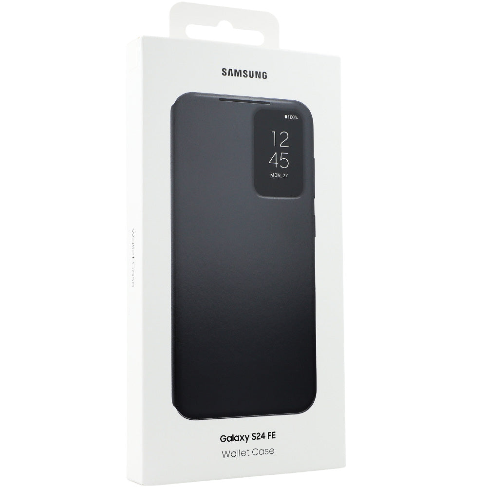 Handyhülle mit Klappe für Galaxy S24 FE, Samsung Smart View Wallet Case, Schwarz