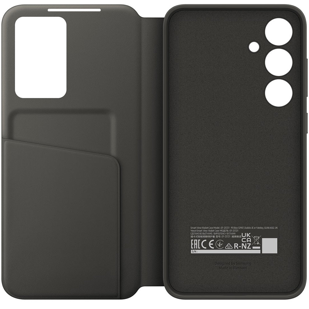 Handyhülle mit Klappe für Galaxy S24 FE, Samsung Smart View Wallet Case, Schwarz