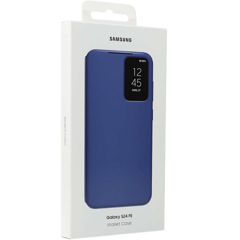 Handyhülle mit Klappe für Galaxy S24 FE, Samsung Smart View Wallet Case, Dunkelblau