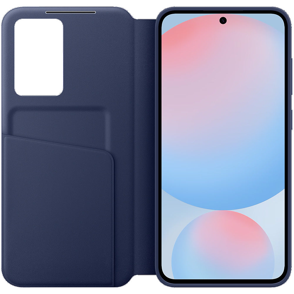 Handyhülle mit Klappe für Galaxy S24 FE, Samsung Smart View Wallet Case, Dunkelblau