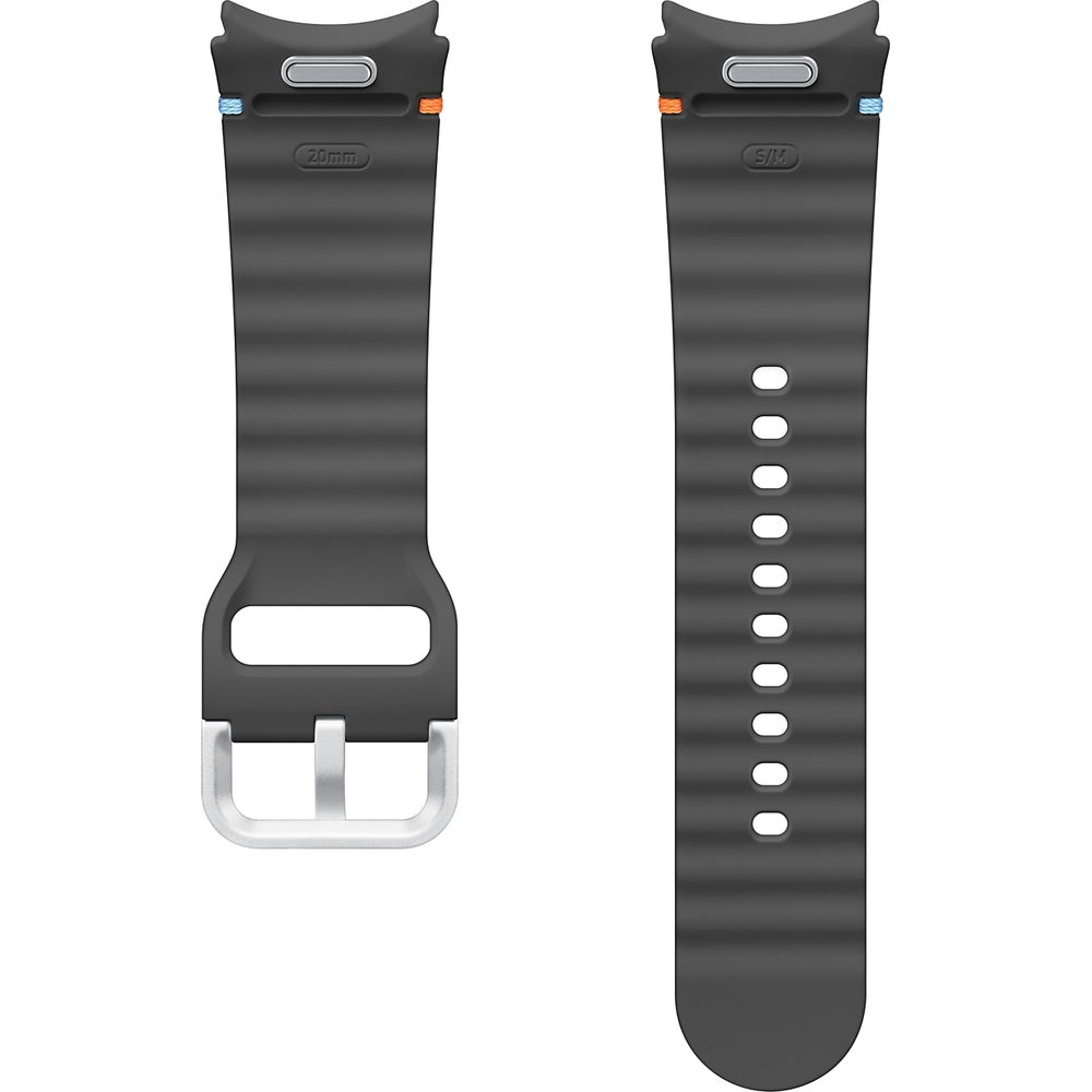 Armband für Galaxy Watch 4/4 Classic/5/5 Pro/6/6 Classic/7/FE, Samsung Sport Band, S/M, Dunkelgrau
