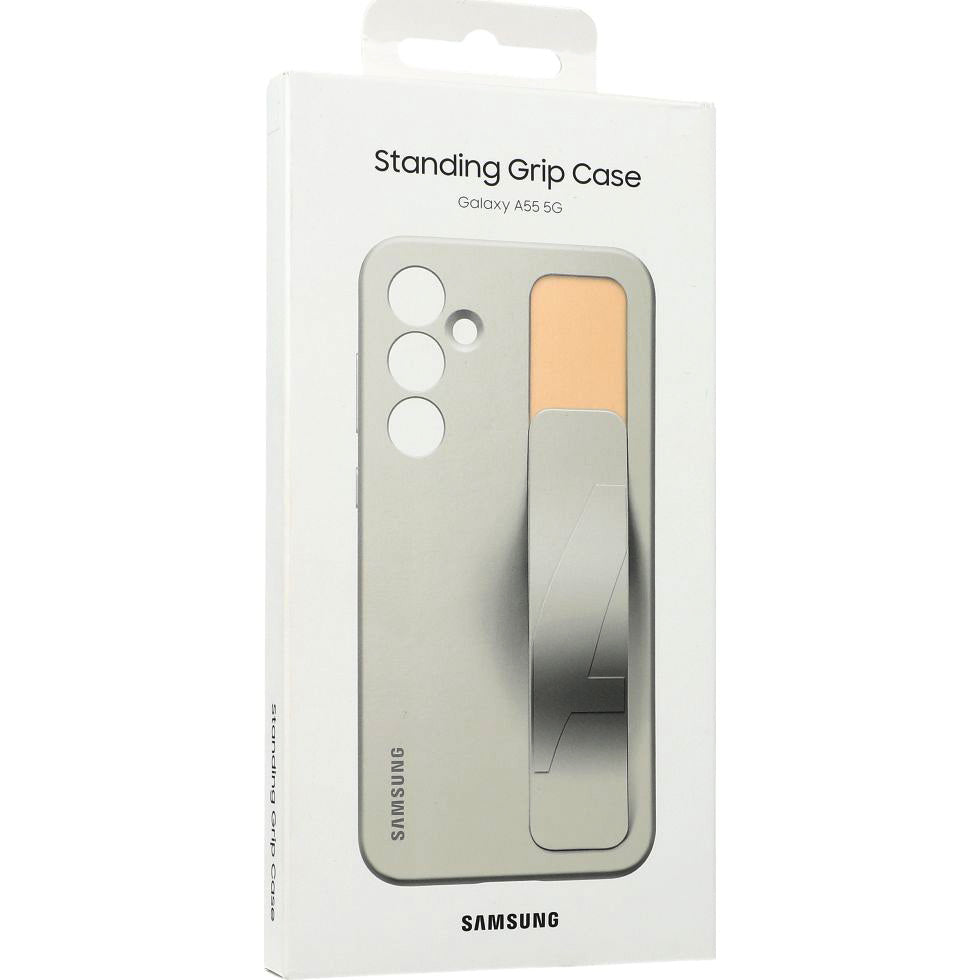 Schutzhülle für Galaxy A55, Samsung Silicone Standing Grip Case, Grau