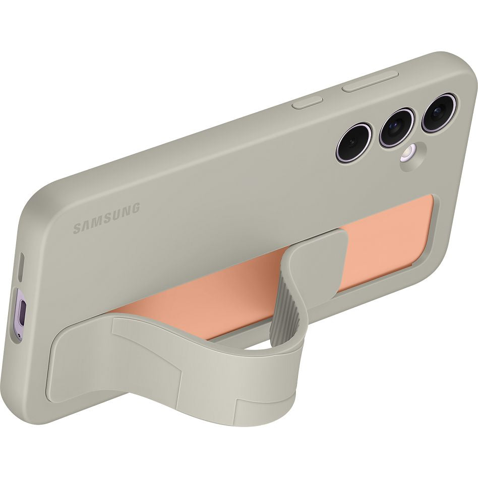 Schutzhülle für Galaxy A55, Samsung Silicone Standing Grip Case, Grau