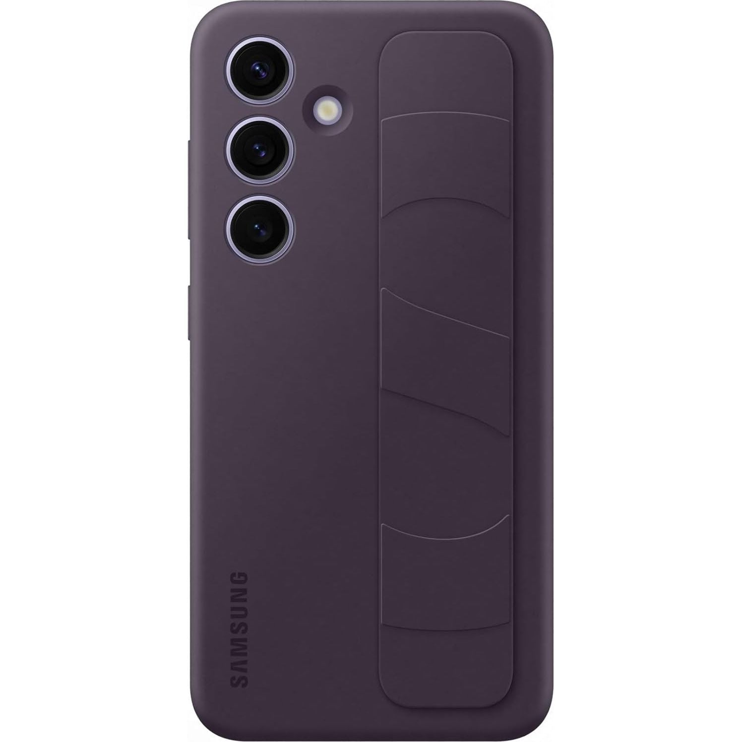 Schutzhülle für Galaxy S24, Samsung Silicone Standing Grip Case, Dunkelviolett