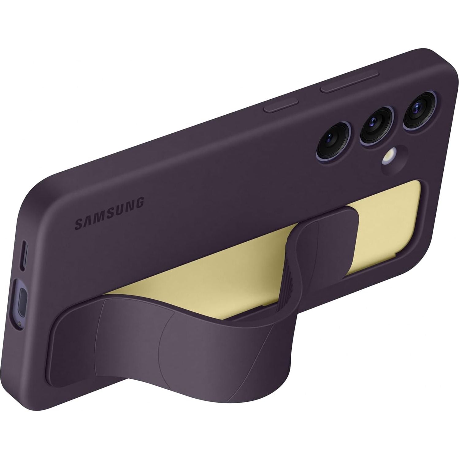 Schutzhülle für Galaxy S24, Samsung Silicone Standing Grip Case, Dunkelviolett