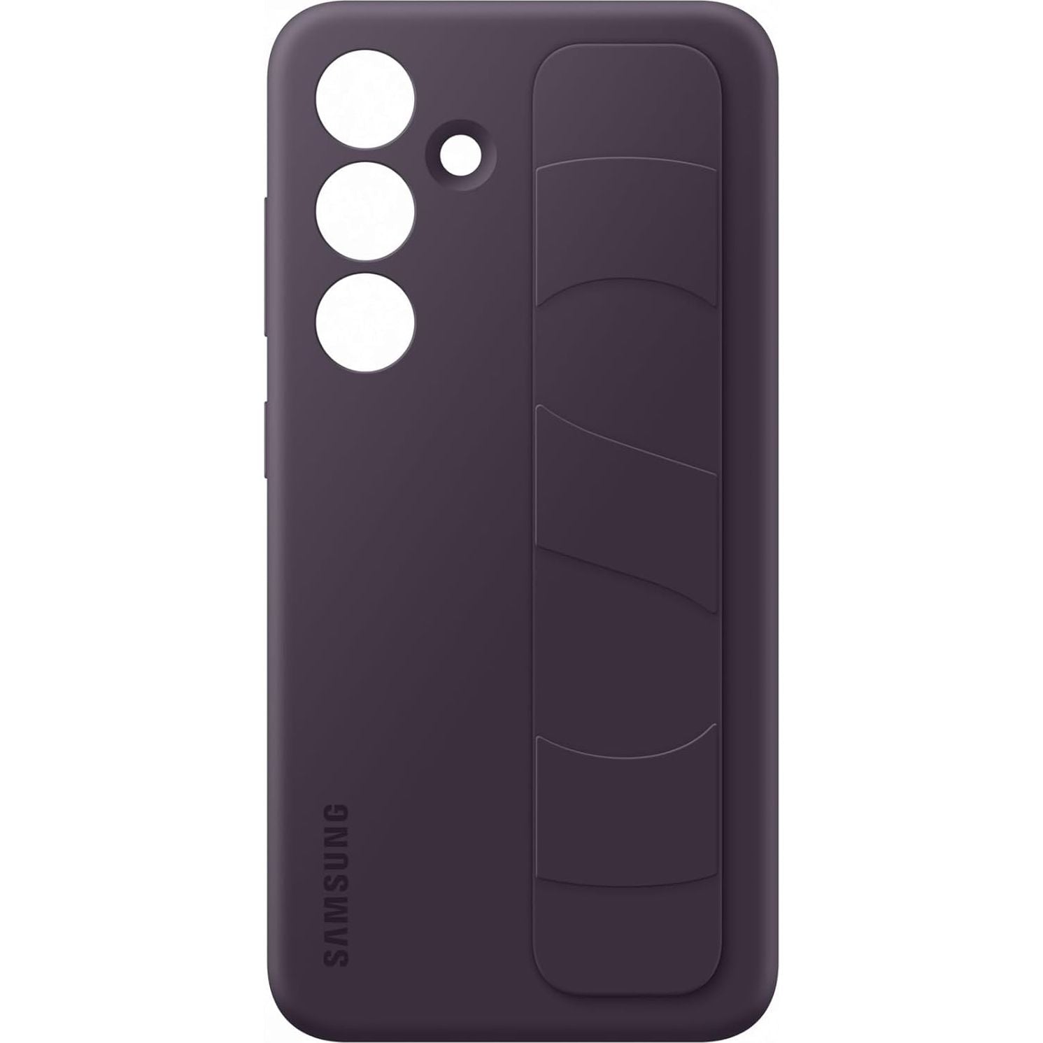 Schutzhülle für Galaxy S24, Samsung Silicone Standing Grip Case, Dunkelviolett