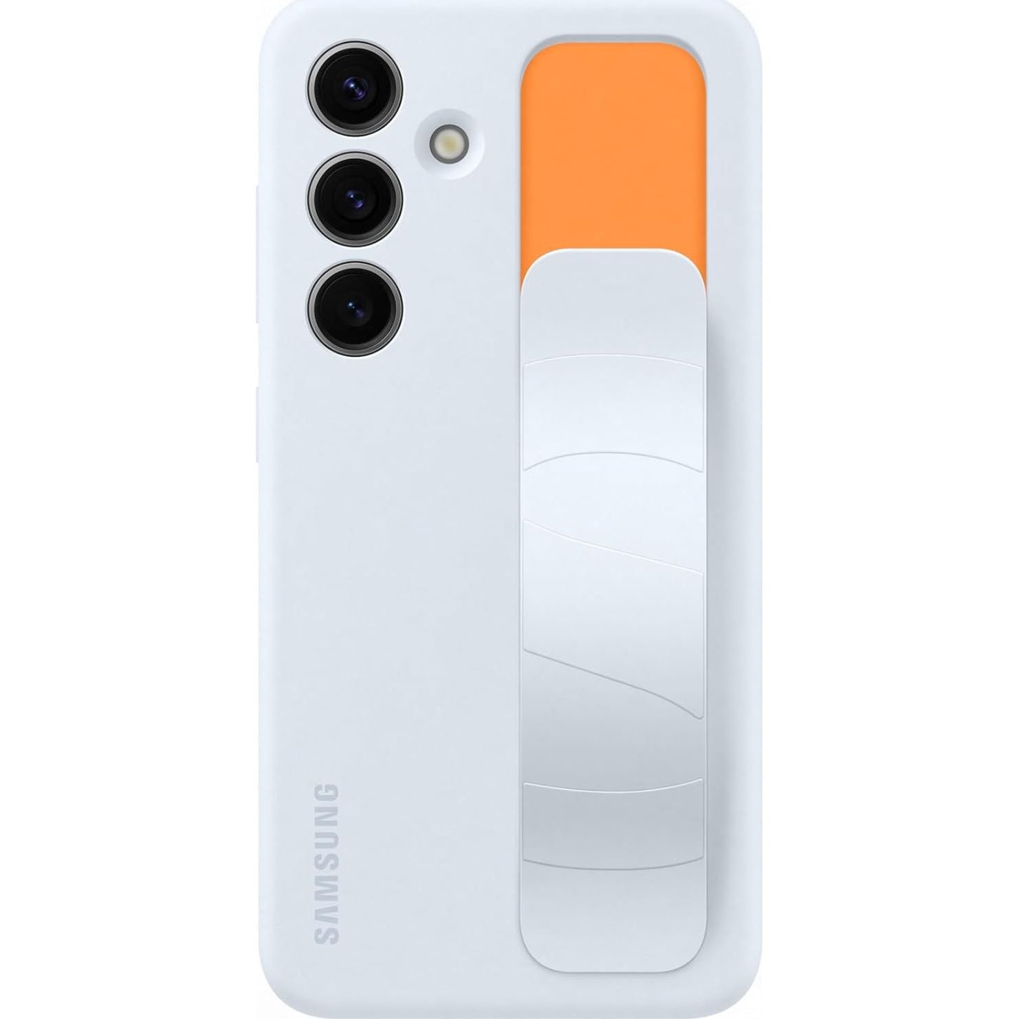 Schutzhülle für Galaxy S24, Samsung Silicone Standing Grip Case, Hellblau