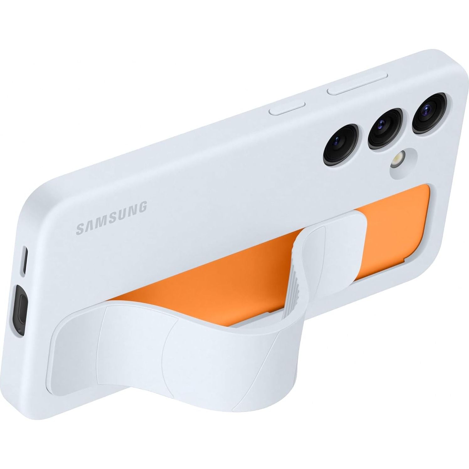 Schutzhülle für Galaxy S24, Samsung Silicone Standing Grip Case, Hellblau