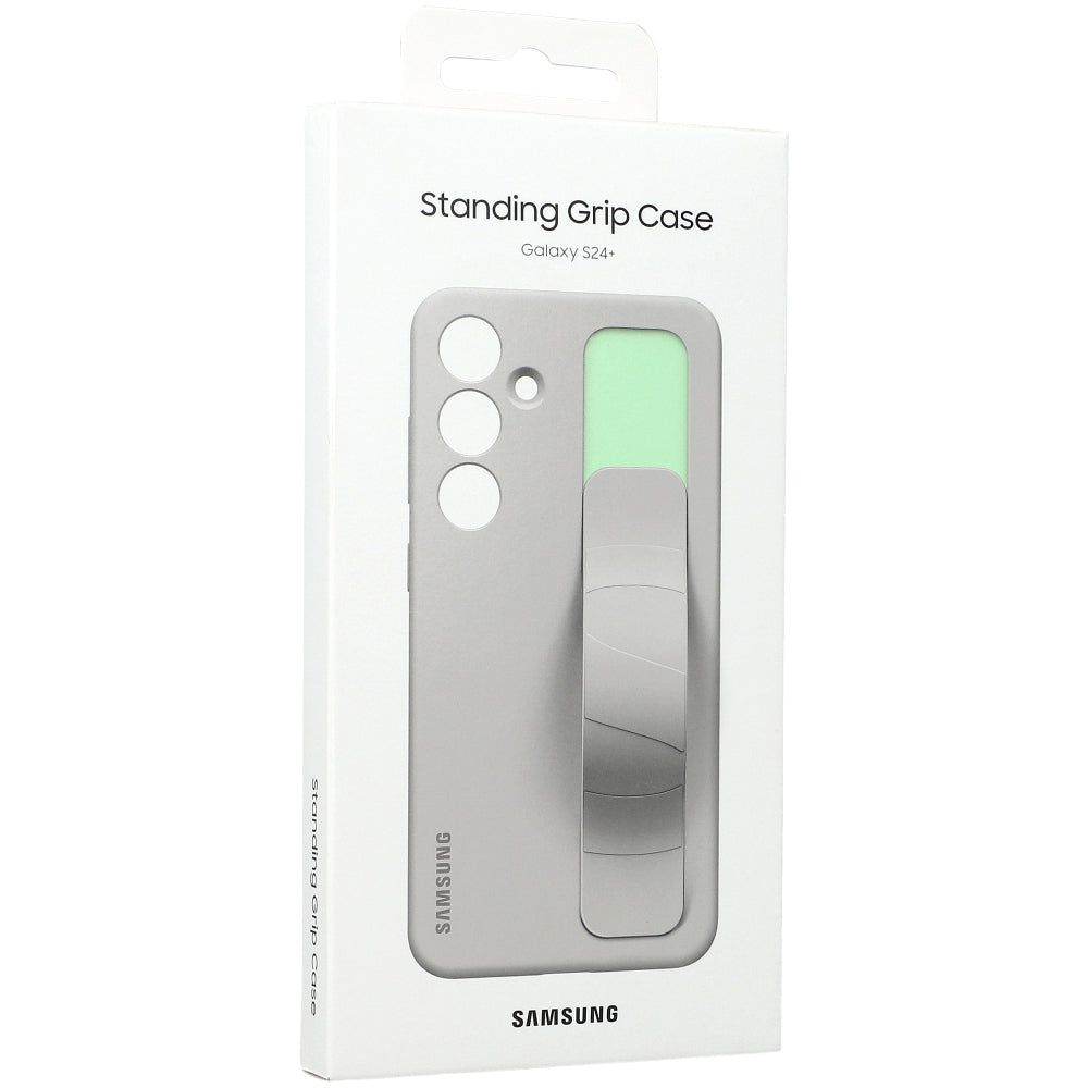 Schutzhülle für Galaxy S24 Plus, Samsung Silicone Standing Grip Case, Dunkelgrau