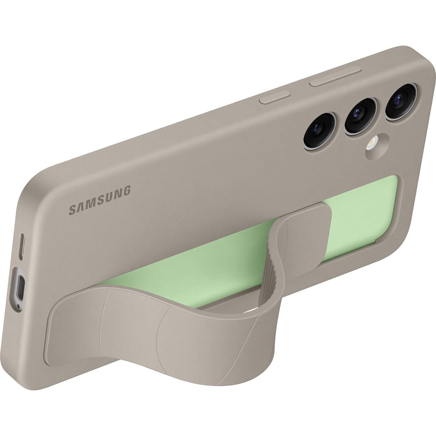 Schutzhülle für Galaxy S24 Plus, Samsung Silicone Standing Grip Case, Dunkelgrau
