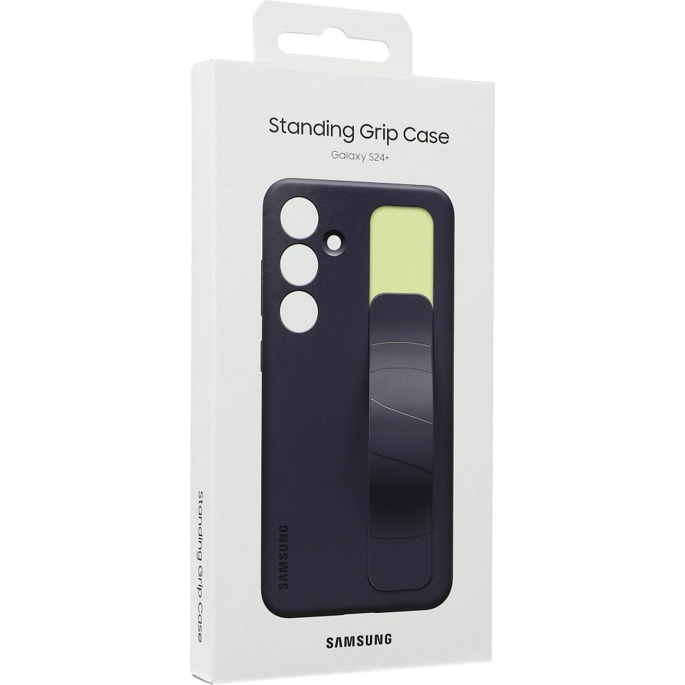 Schutzhülle für Galaxy S24 Plus, Samsung Silicone Standing Grip Case, Dunkelviolett