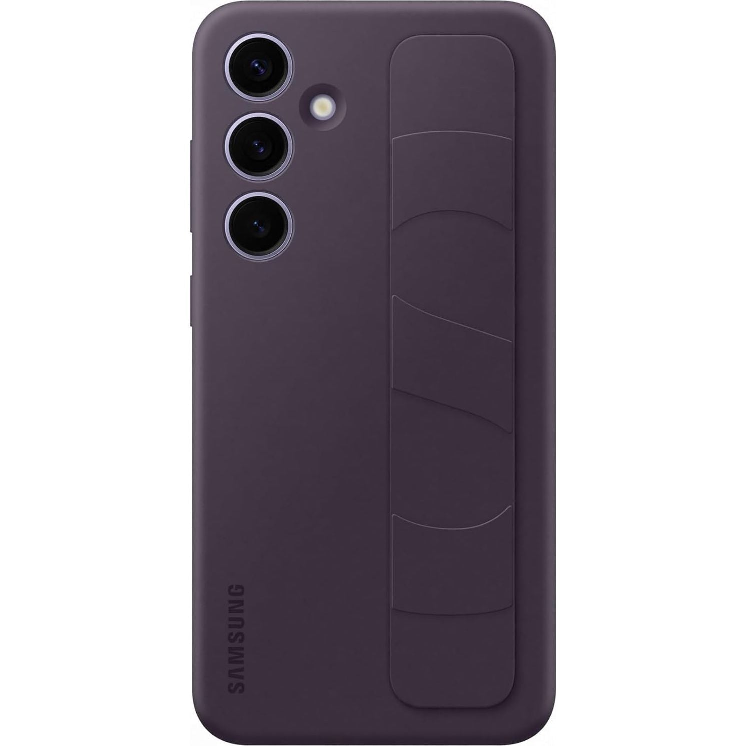 Schutzhülle für Galaxy S24 Plus, Samsung Silicone Standing Grip Case, Dunkelviolett
