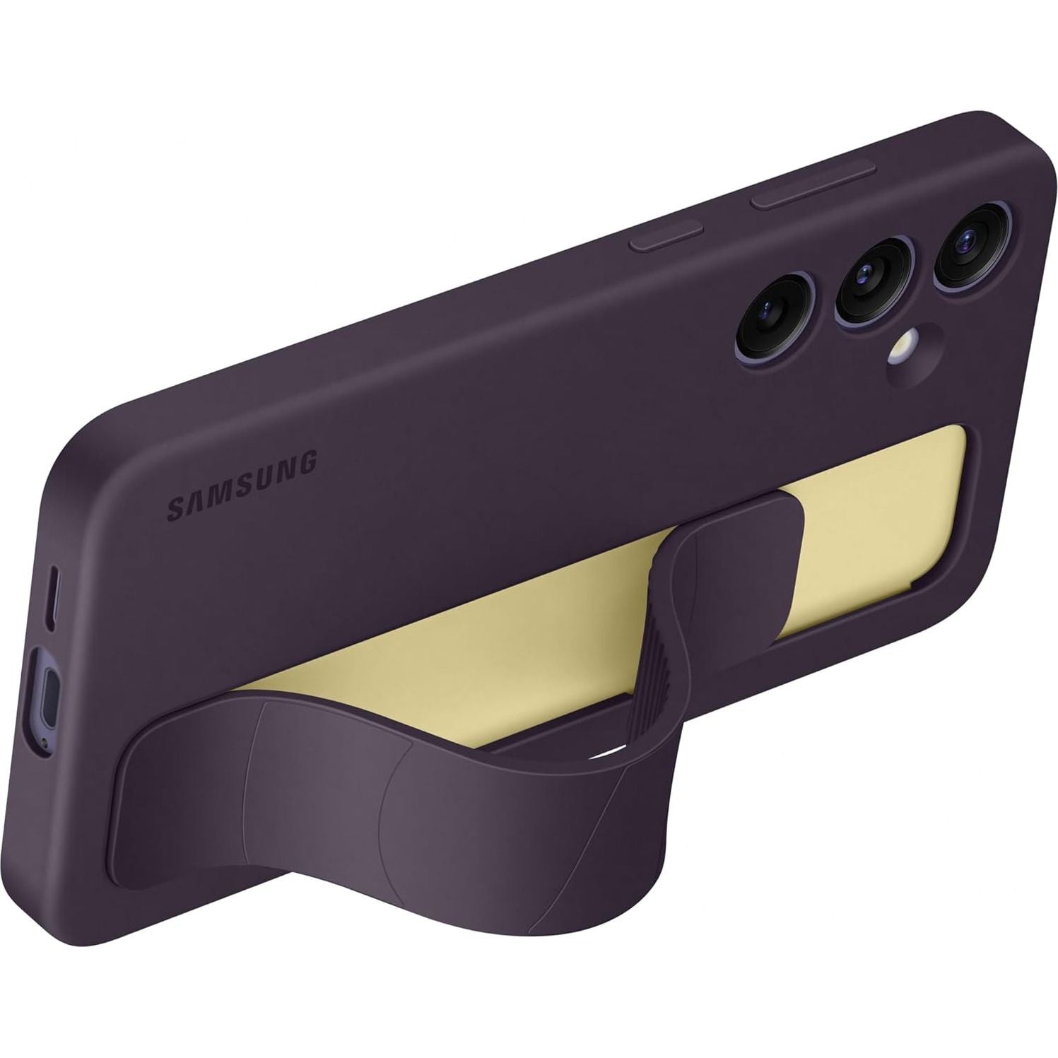 Schutzhülle für Galaxy S24 Plus, Samsung Silicone Standing Grip Case, Dunkelviolett
