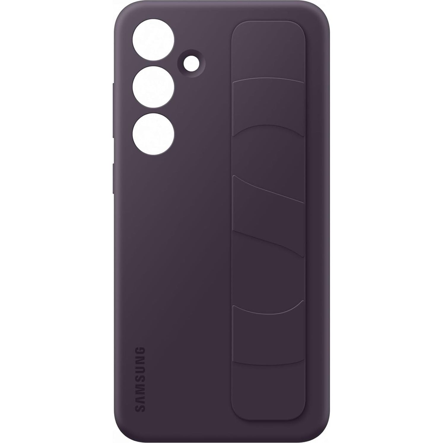 Schutzhülle für Galaxy S24 Plus, Samsung Silicone Standing Grip Case, Dunkelviolett