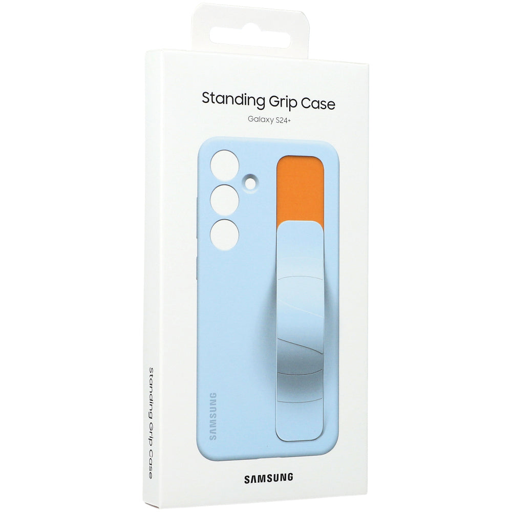 Schutzhülle für Galaxy S24 Plus, Samsung Silicone Standing Grip Case, Hellblau