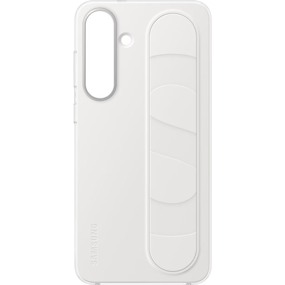 Handyhülle für Galaxy S25 FE, Samsung Silicone Standing Grip Case, Weiß