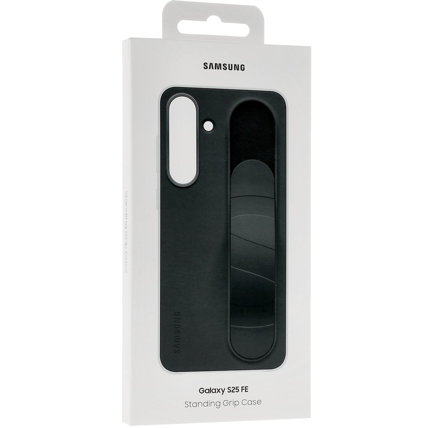 Handyhülle für Galaxy S25 FE, Samsung Silicone Standing Grip Case, Schwarz