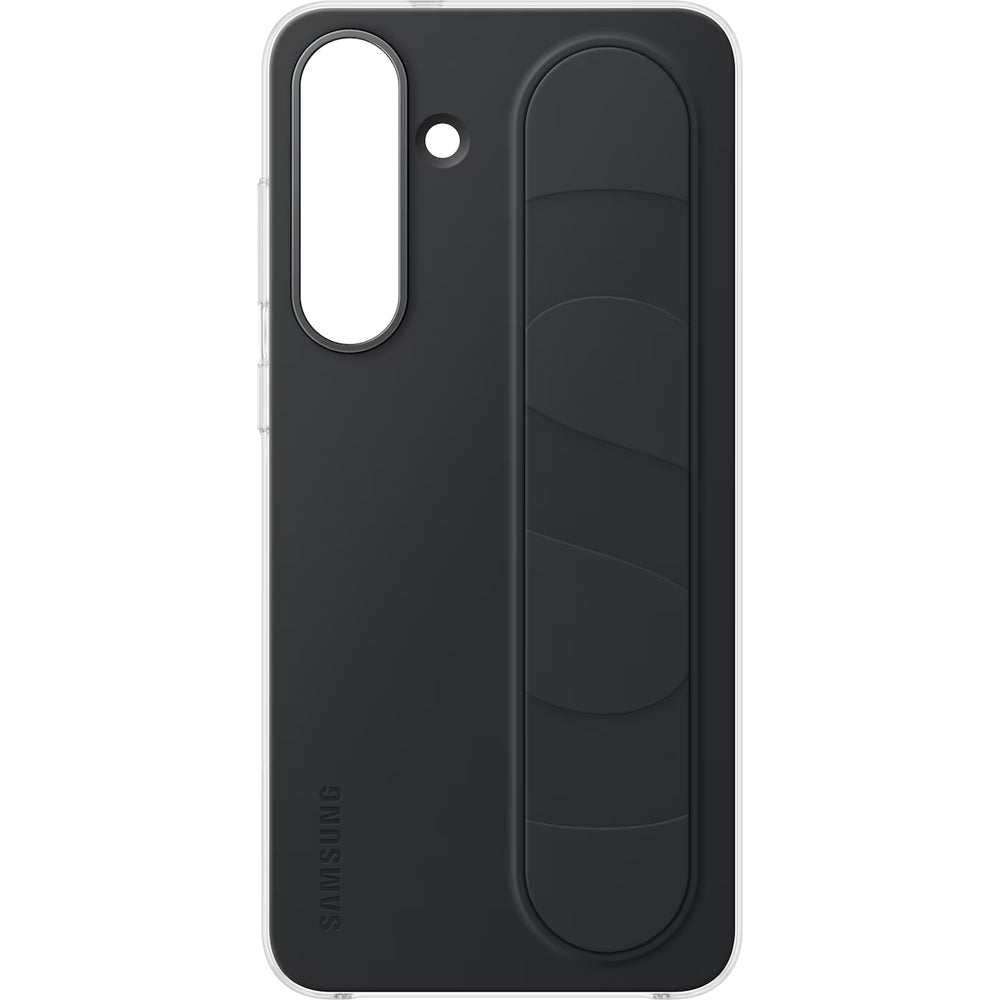 Handyhülle für Galaxy S25 FE, Samsung Silicone Standing Grip Case, Schwarz