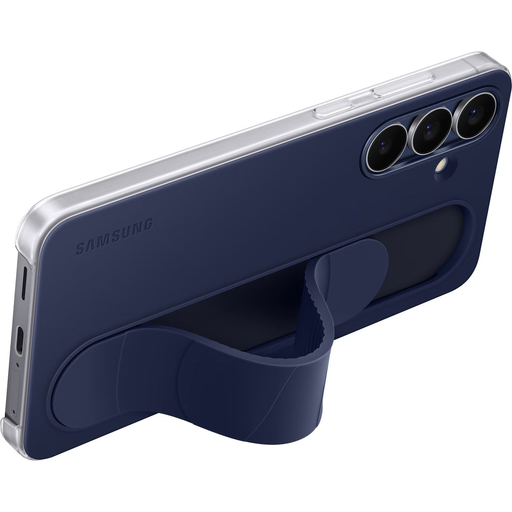Handyhülle für Galaxy S25 FE, Samsung Silicone Standing Grip Case, Dunkelblau
