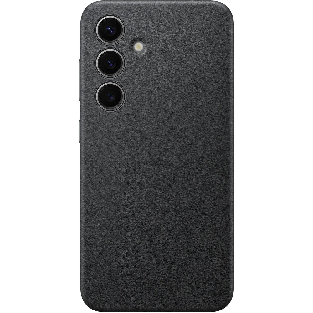 Schutzhülle für Galaxy S24, Samsung Vegan Leather Cover, Schwarz