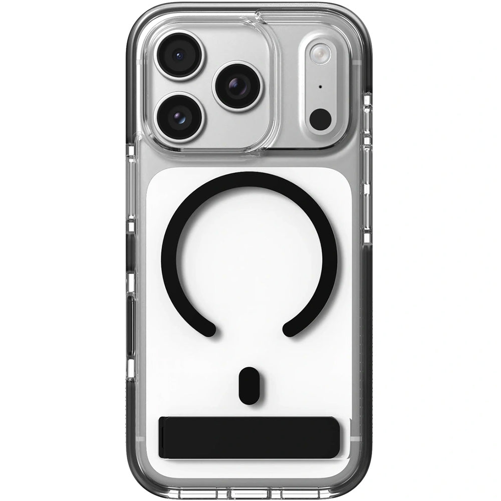 Handyhülle für iPhone 18 Pro / 17 Pro, ZAGG Santa Cruz Snap Kickstand mit MagSafe, Transparent-Schwarz (5/6)