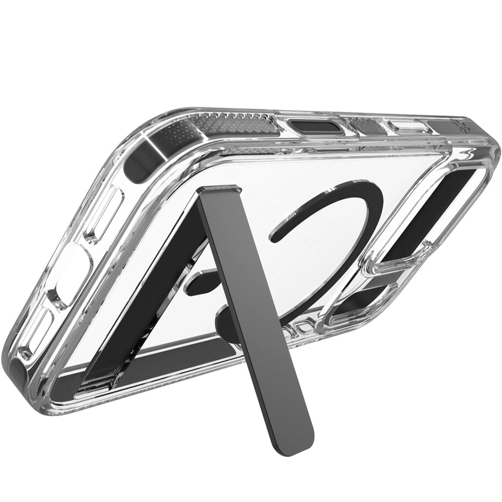 Handyhülle für iPhone 18 Pro Max / 17 Pro Max, ZAGG Santa Cruz Snap Kickstand mit MagSafe, Transparent-Schwarz (2/6)