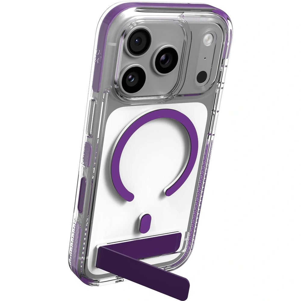 Handyhülle für iPhone 18 Pro Max / 17 Pro Max, ZAGG Santa Cruz Snap Kickstand mit MagSafe, Transparent-Violett (6/7)