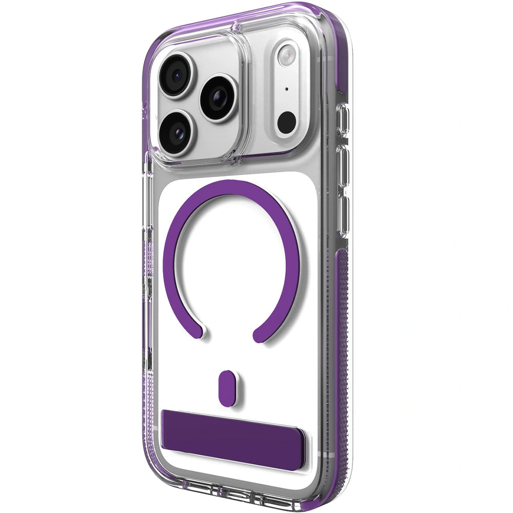 Handyhülle für iPhone 18 Pro Max / 17 Pro Max, ZAGG Santa Cruz Snap Kickstand mit MagSafe, Transparent-Violett (7/7)