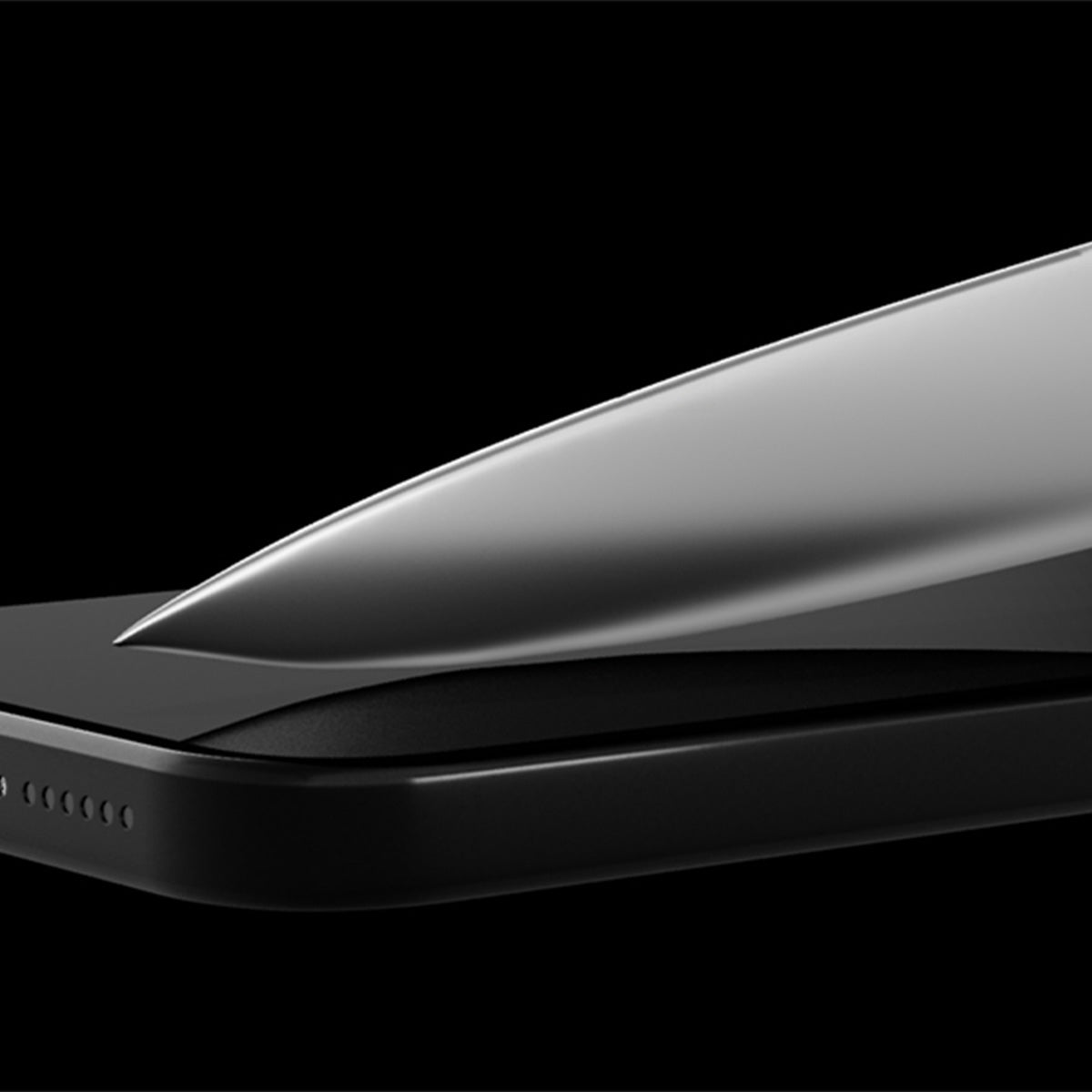 Saphirglas für iPhone 15 Pro Max, Hammer Glass Sapphire Superior, Schwarzer Rahmen