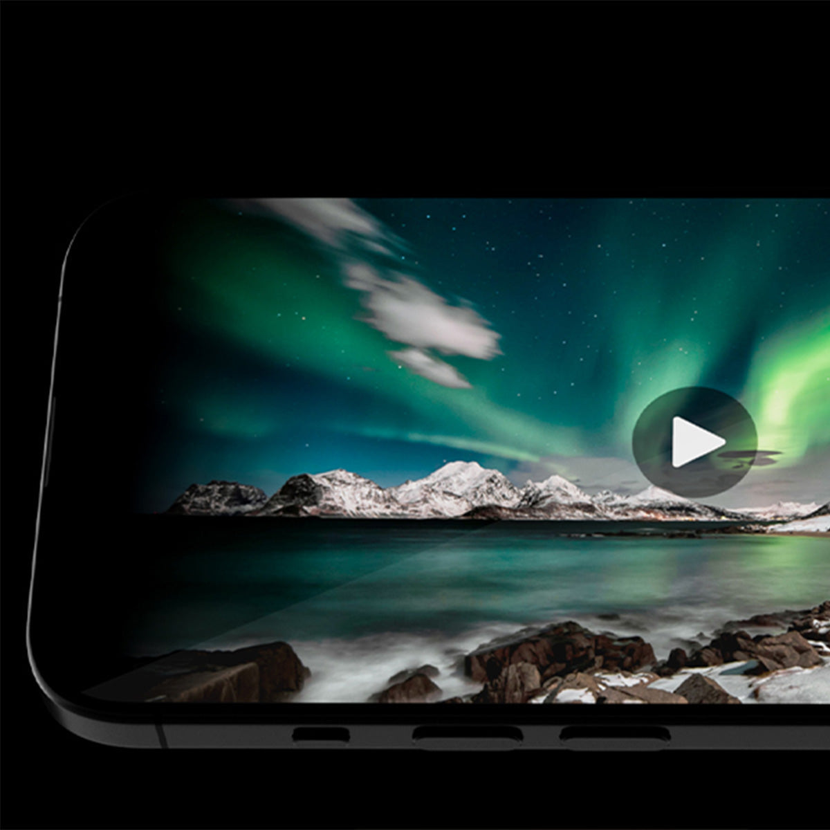 Saphirglas für iPhone 15 Pro Max, Hammer Glass Sapphire Superior, Schwarzer Rahmen