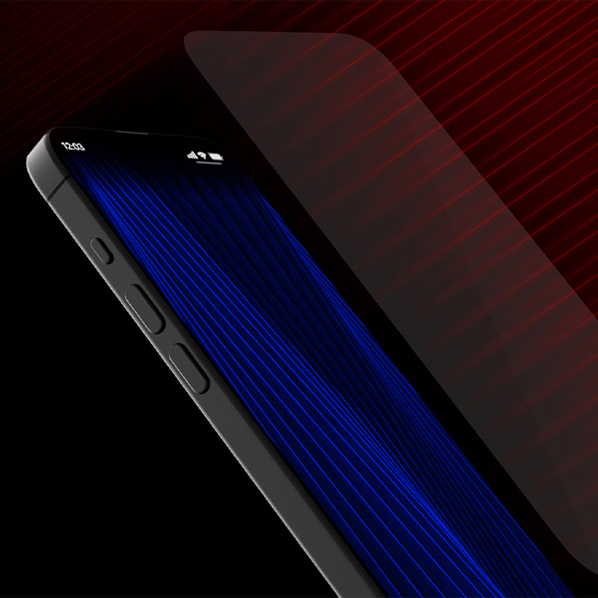 Saphirglas für iPhone 14, Hammer Glass Sapphire Superior, Schwarzer Rahmen